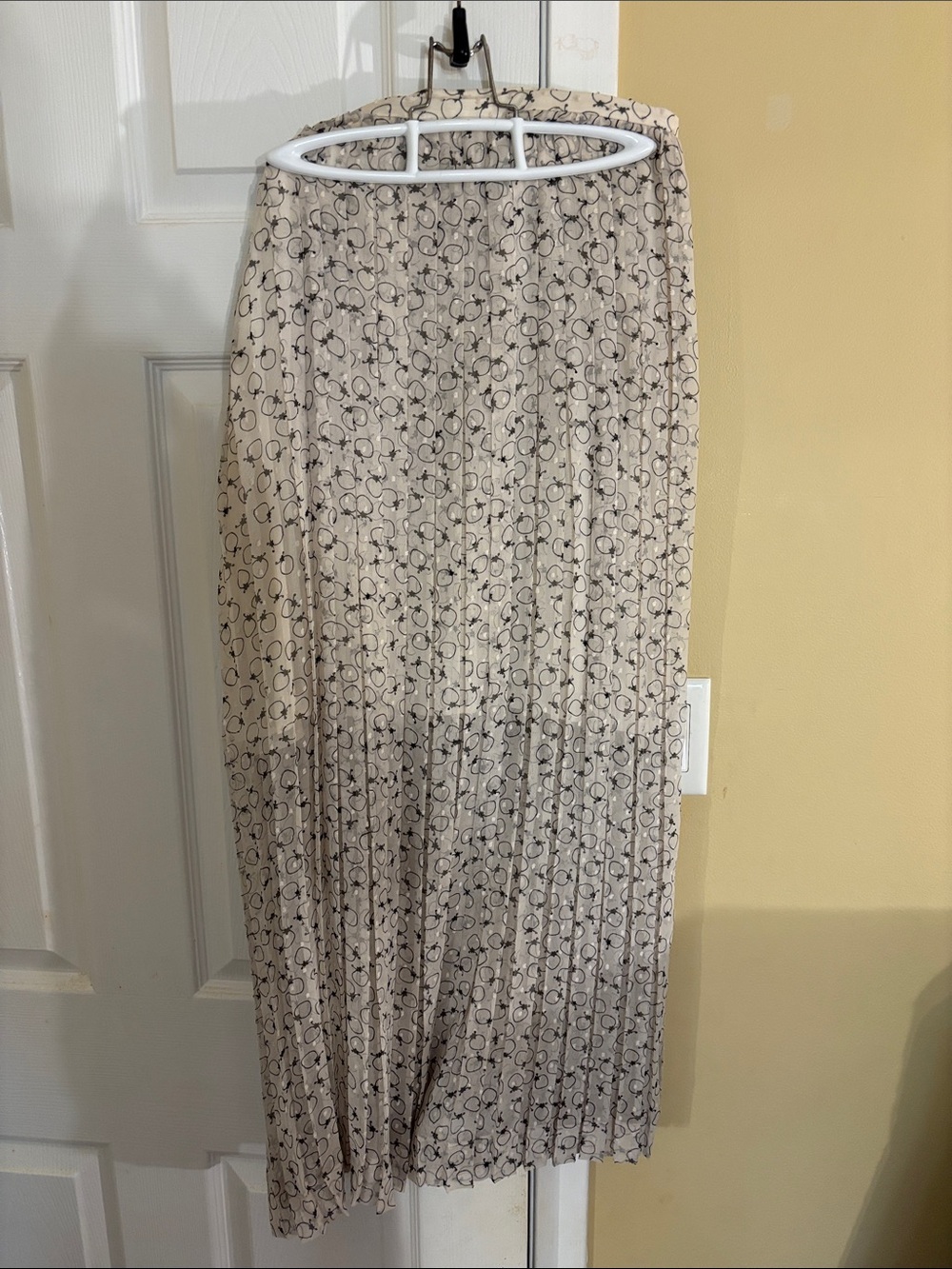 See By Chloé Beige Pleated Maxi Skirt with Signature Print